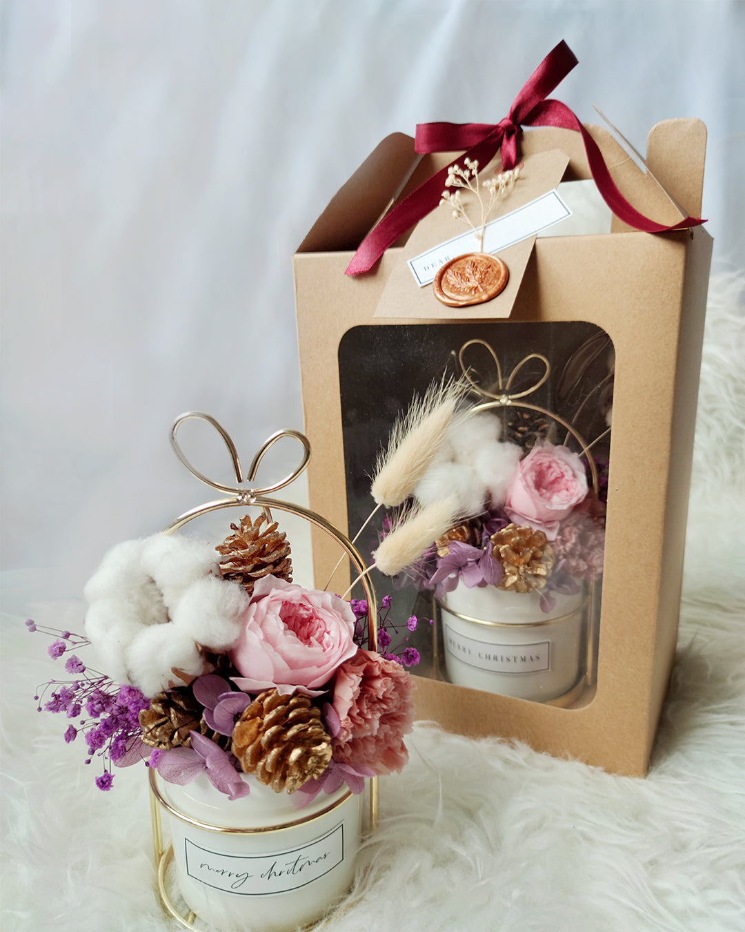 Jolly Christmas Gold White Jar