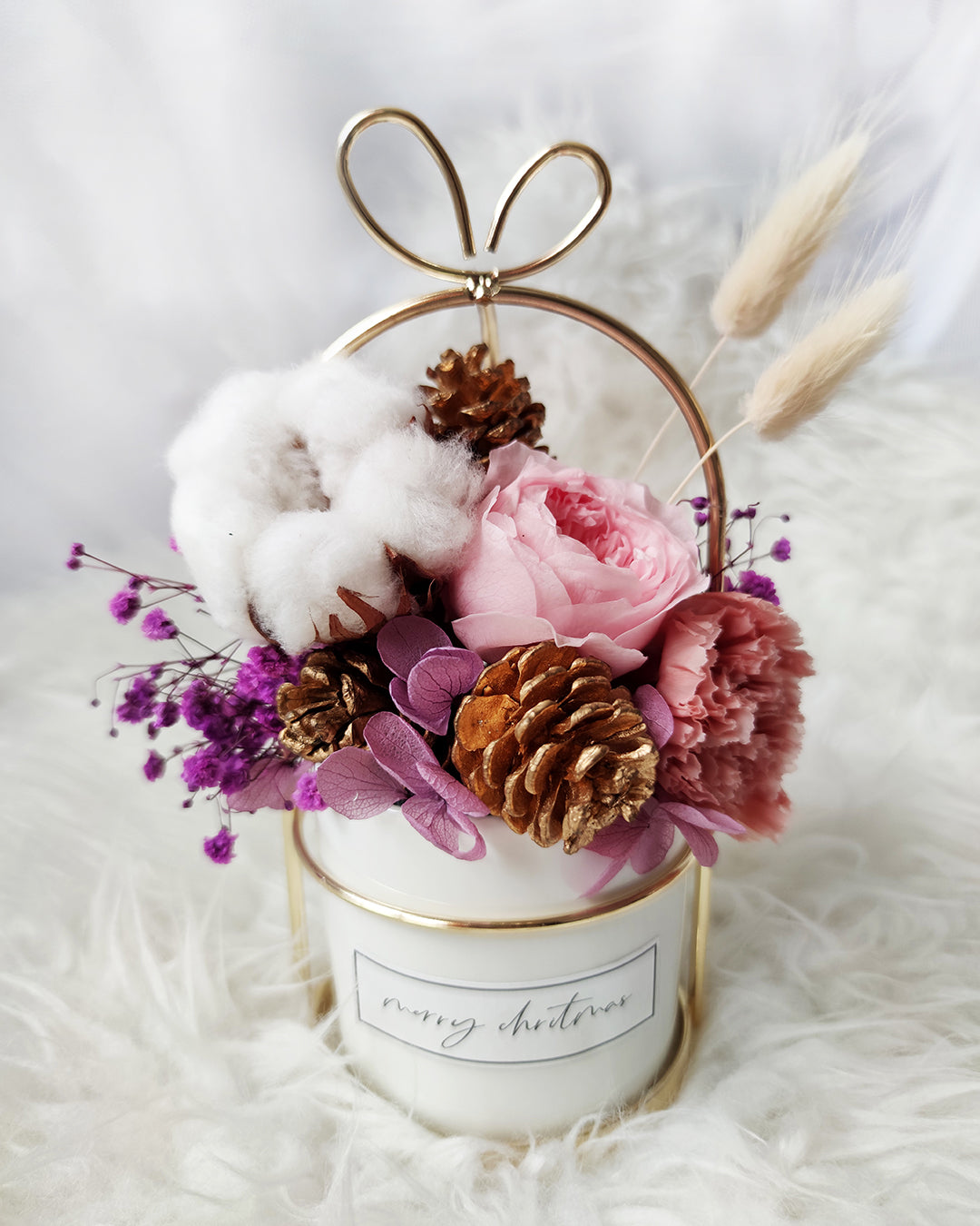 Jolly Christmas Gold White Jar