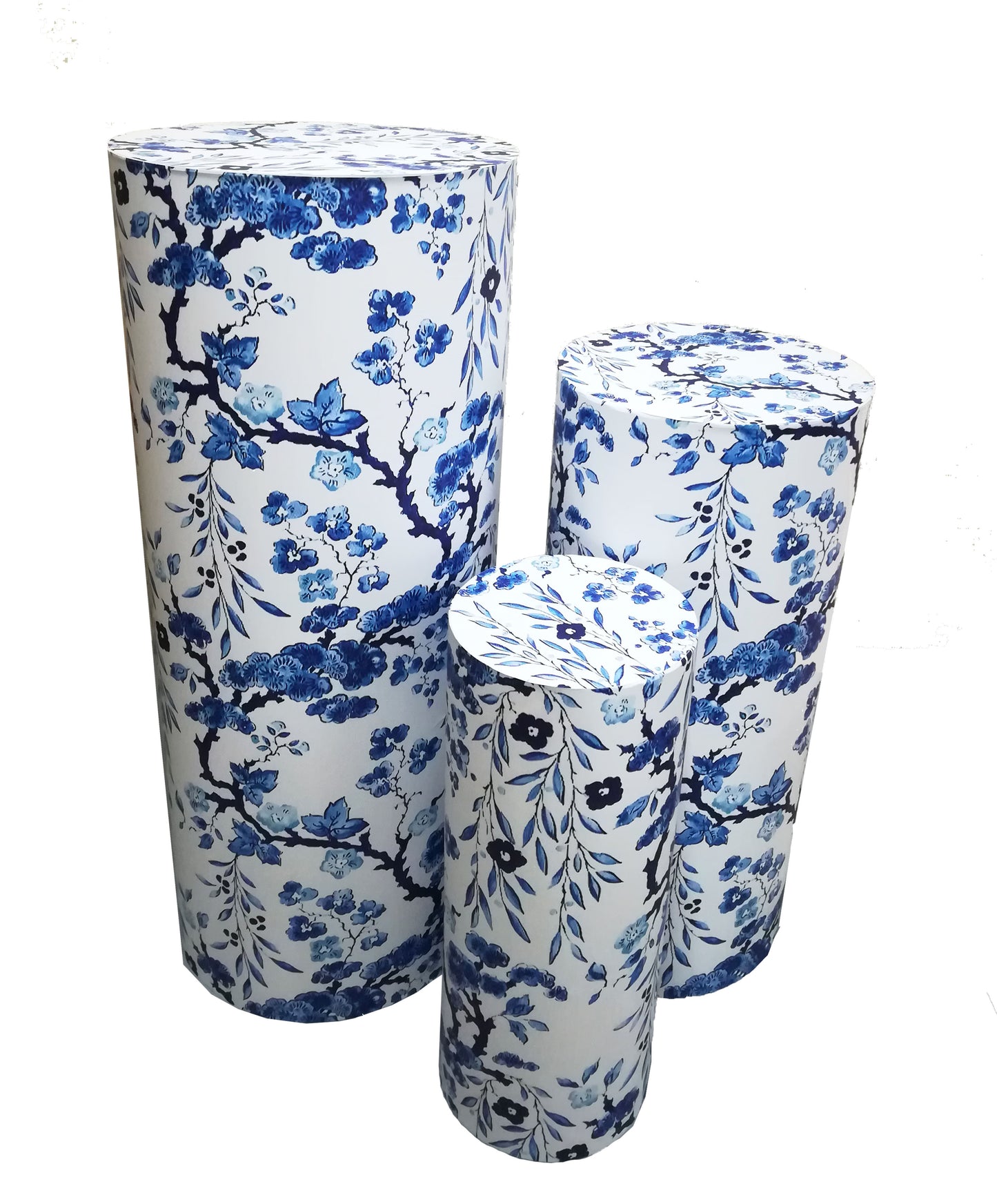 Printed Porcelain Motif Cylinder Stand