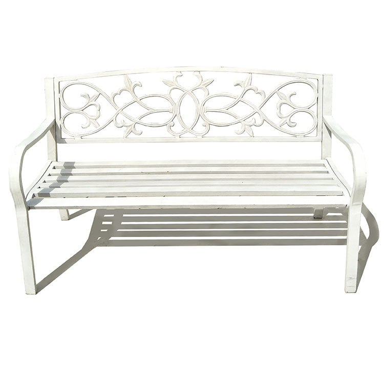 White Metal Bench
