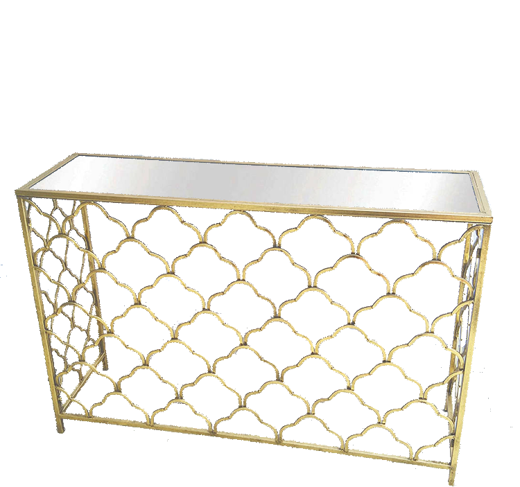Gold Table with Mirror Top