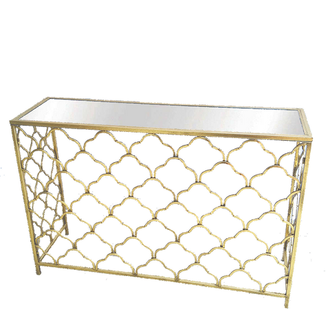 Gold Table with Mirror Top