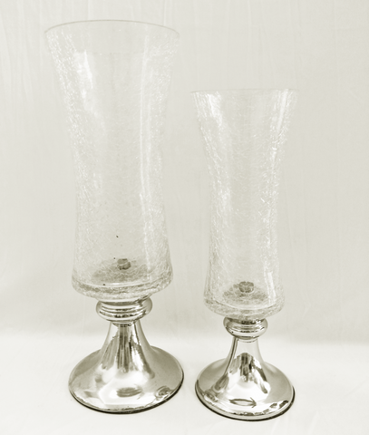 Clear Glass Cracked Vase