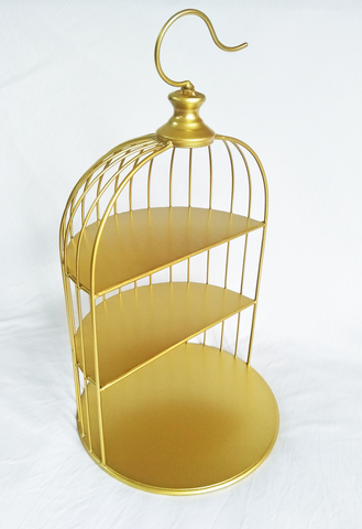 Gold Bird Cage Dessert Stand