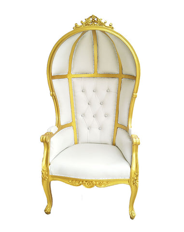 Gold Frame White Porter Chair