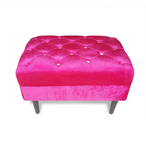Pink Tufted Ottoman Bench